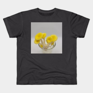 Yellow Oyster Mushroom in glass Kids T-Shirt